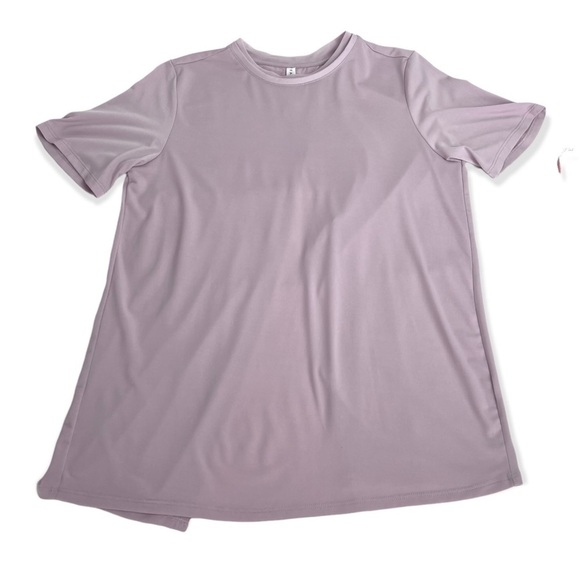 Fabletics Vivienne Cross back Mauve Tee. Size XS - Picture 6 of 10